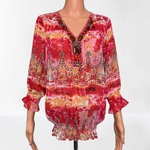 Anthropologie Marc Bouwer Embellished Boho Top